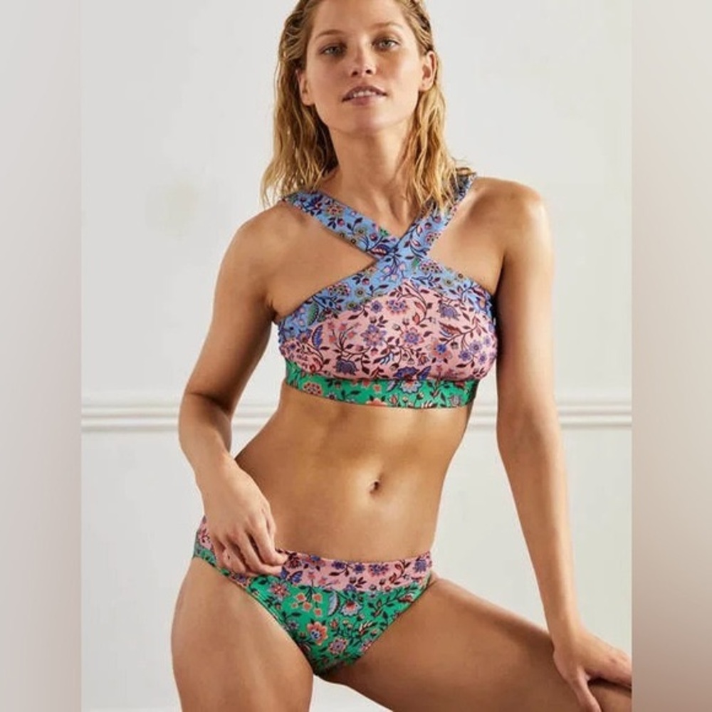 Boden Floral Cross-Back Bikini New With Tags